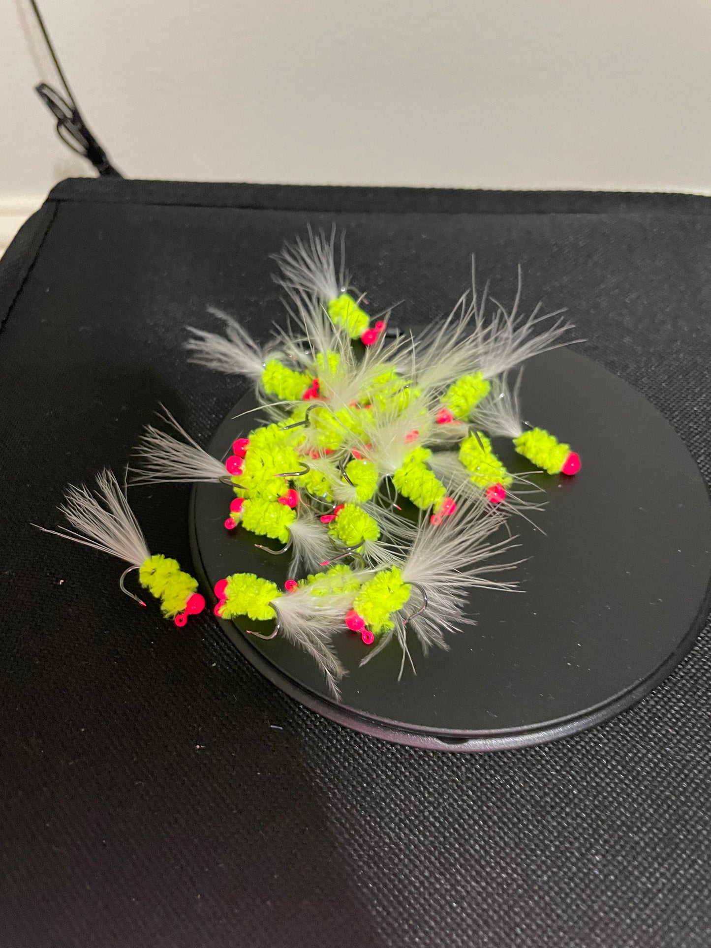 White and Chartreuse Crappie Jig